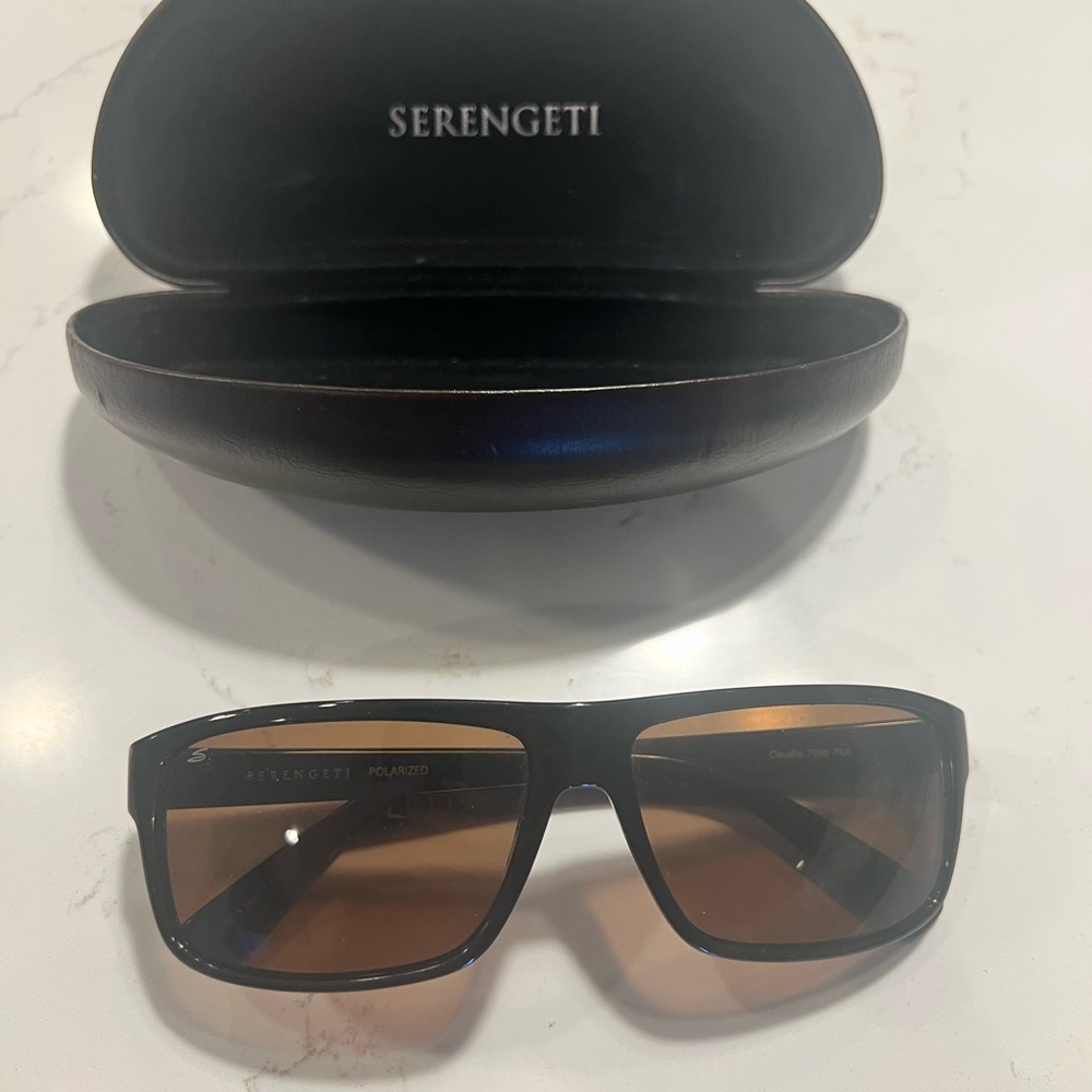 Serengeti Black and Brown Sunglasses - Picture 3 of 3